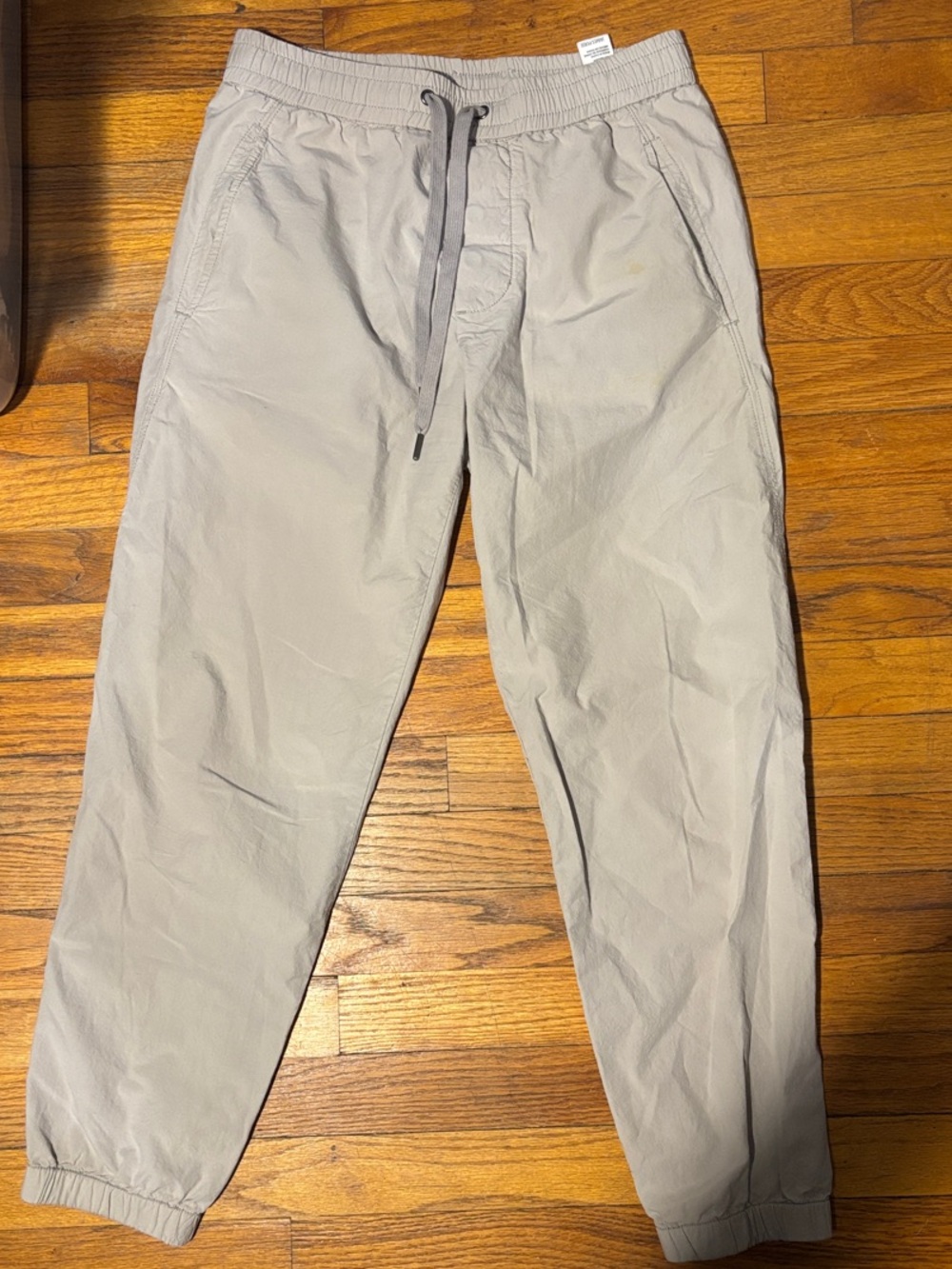 James Perse Stone Gray Cotton chino Drawstring Track Joggers